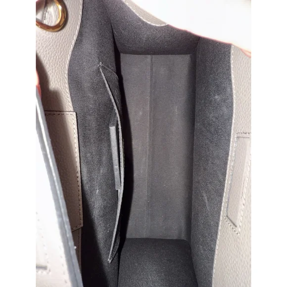 Versace Virtus Grainy Calf Leather Grey Large Top Handle Bag NWT $ 2100 Retail - Picture 4 of 10